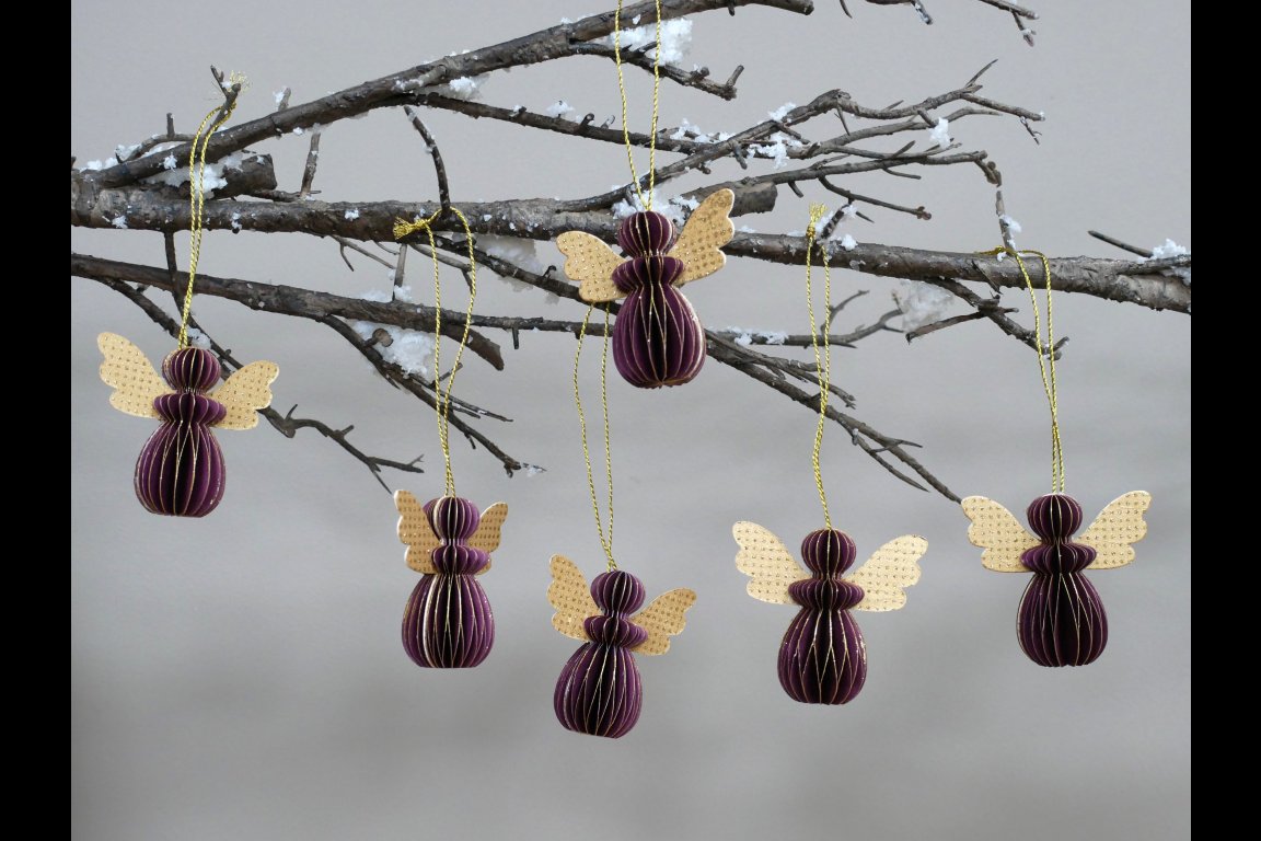 Set Of 6 Angels - Purple