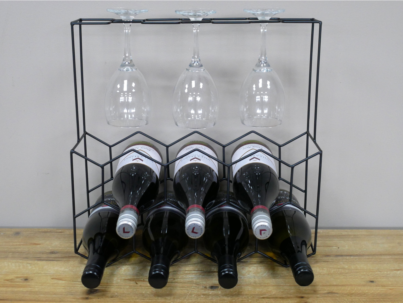 Wine Bottle & Glasses Holder