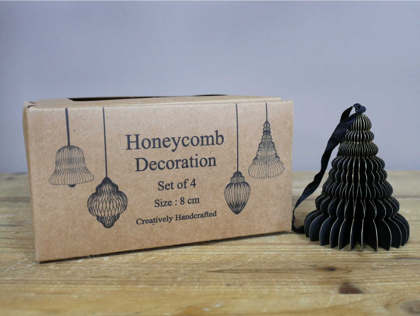 Set Of 4 Decorations (8cm) - Black