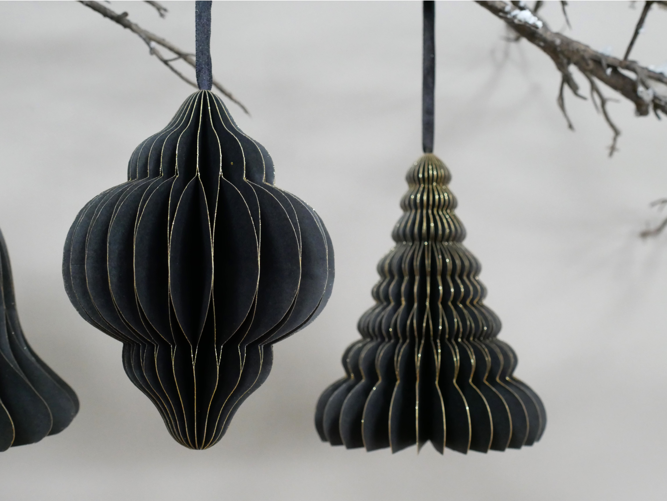 Set Of 4 Decorations (15cm) - Black