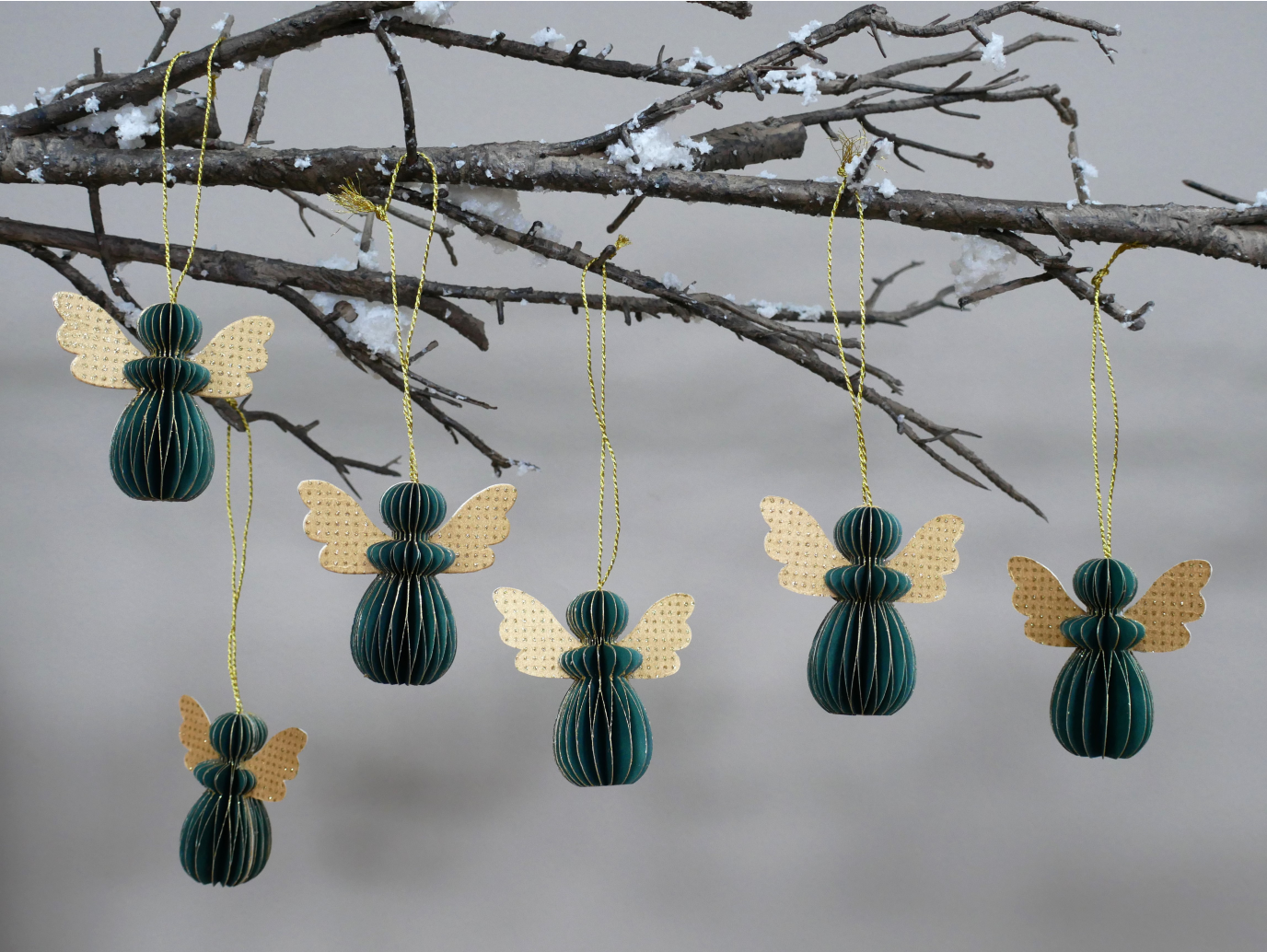 Set Of 6 Angels - Green