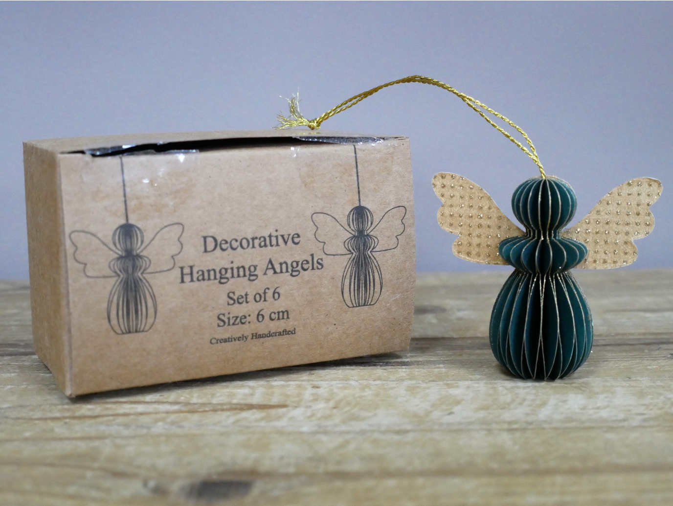 Set Of 6 Angels - Green