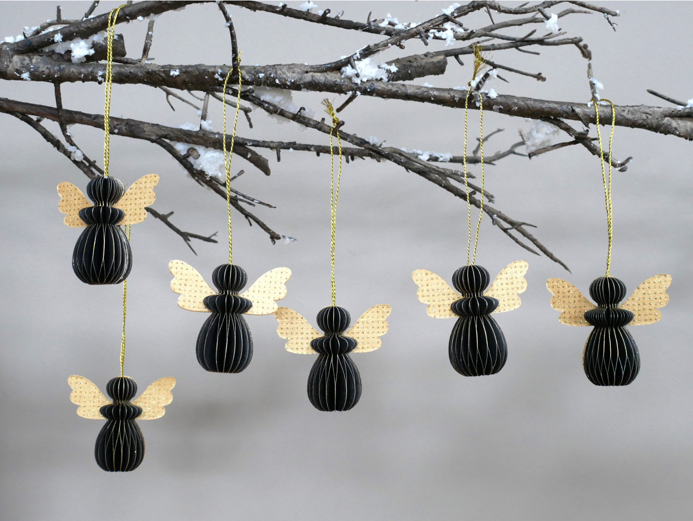 Set Of 6 Angels - Black