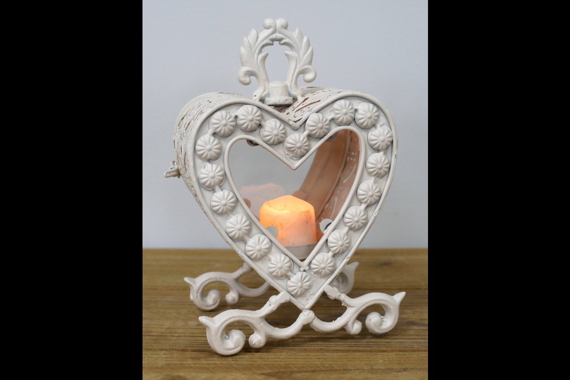 Small Heart Lantern - Cream