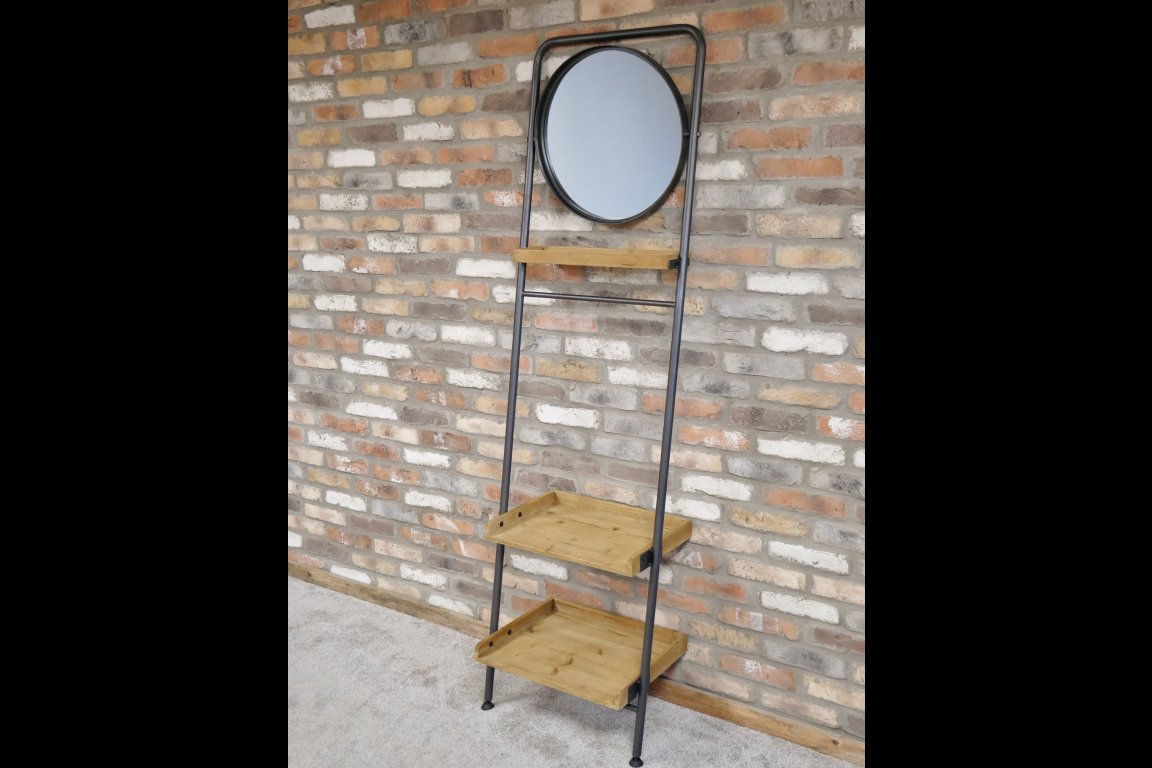 Industrial Shelves & Mirror