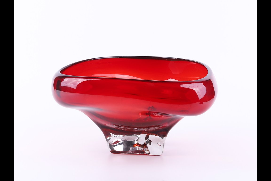Large Red Glass Bowl