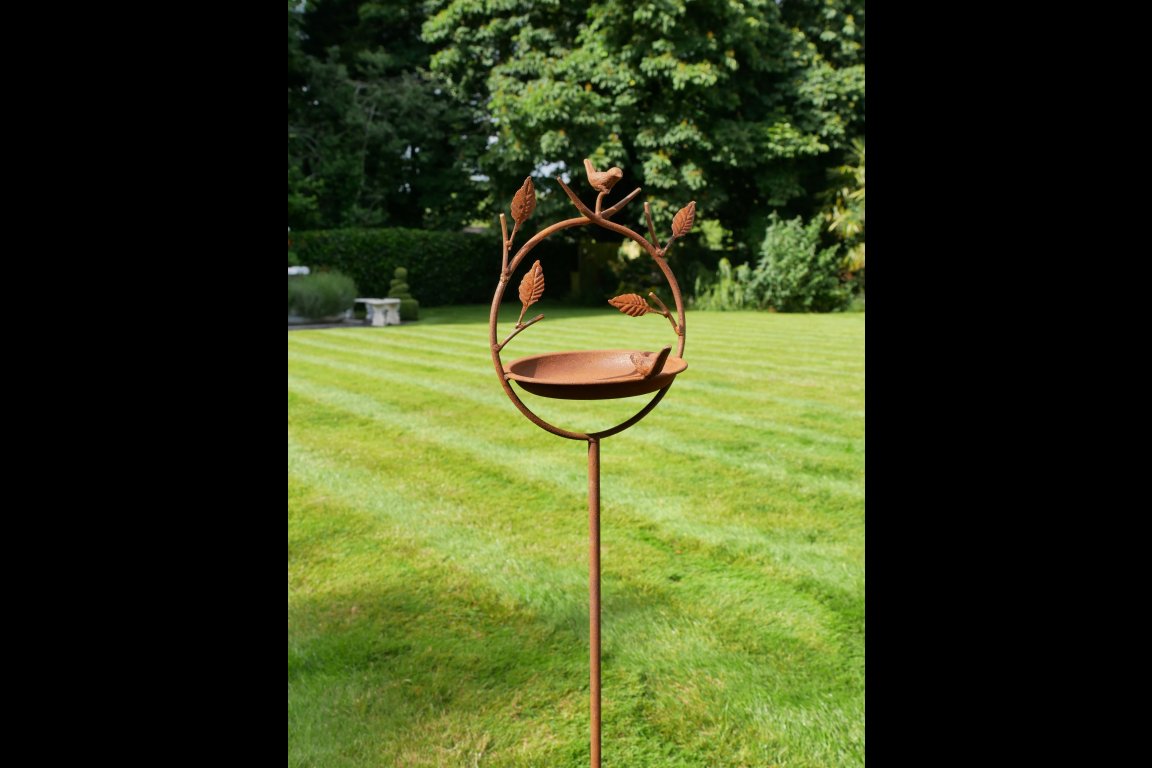 Rusty Bird Feeder Stake