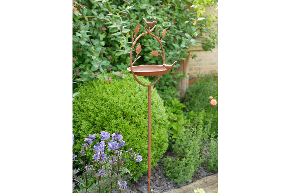 Rusty Bird Feeder Stake