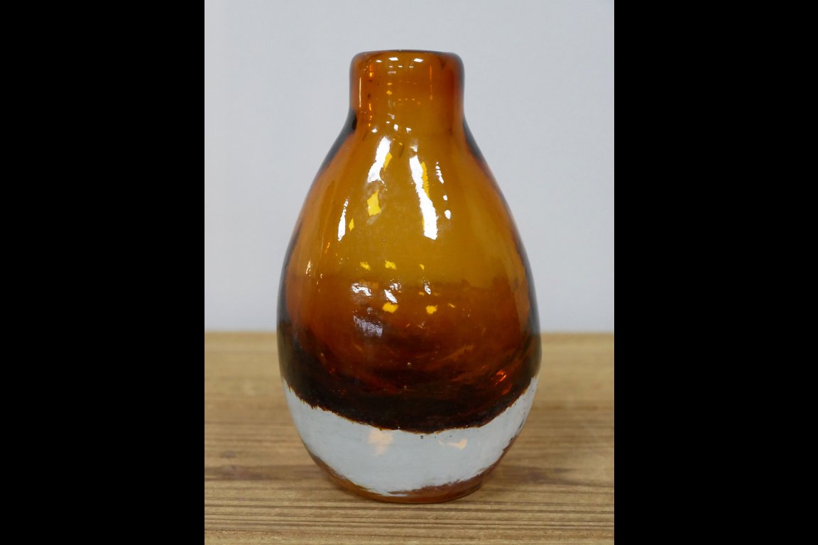 Small Amber Glass Vase