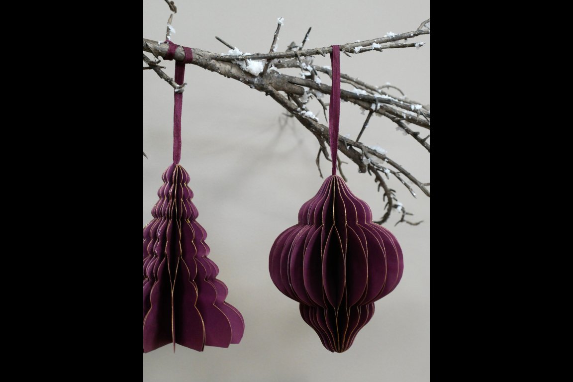 Set Of 4 Decorations (15cm) - Purple
