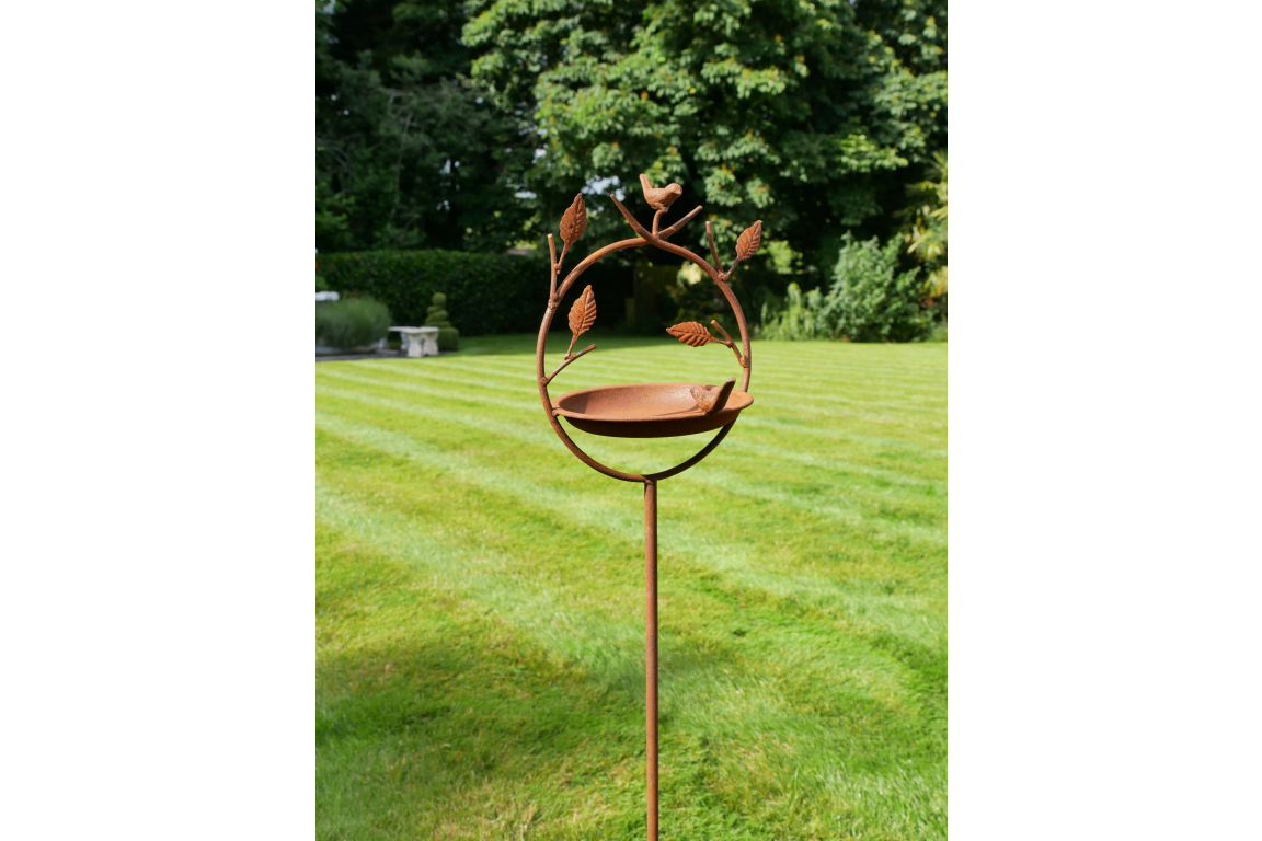 Rusty Bird Feeder Stake