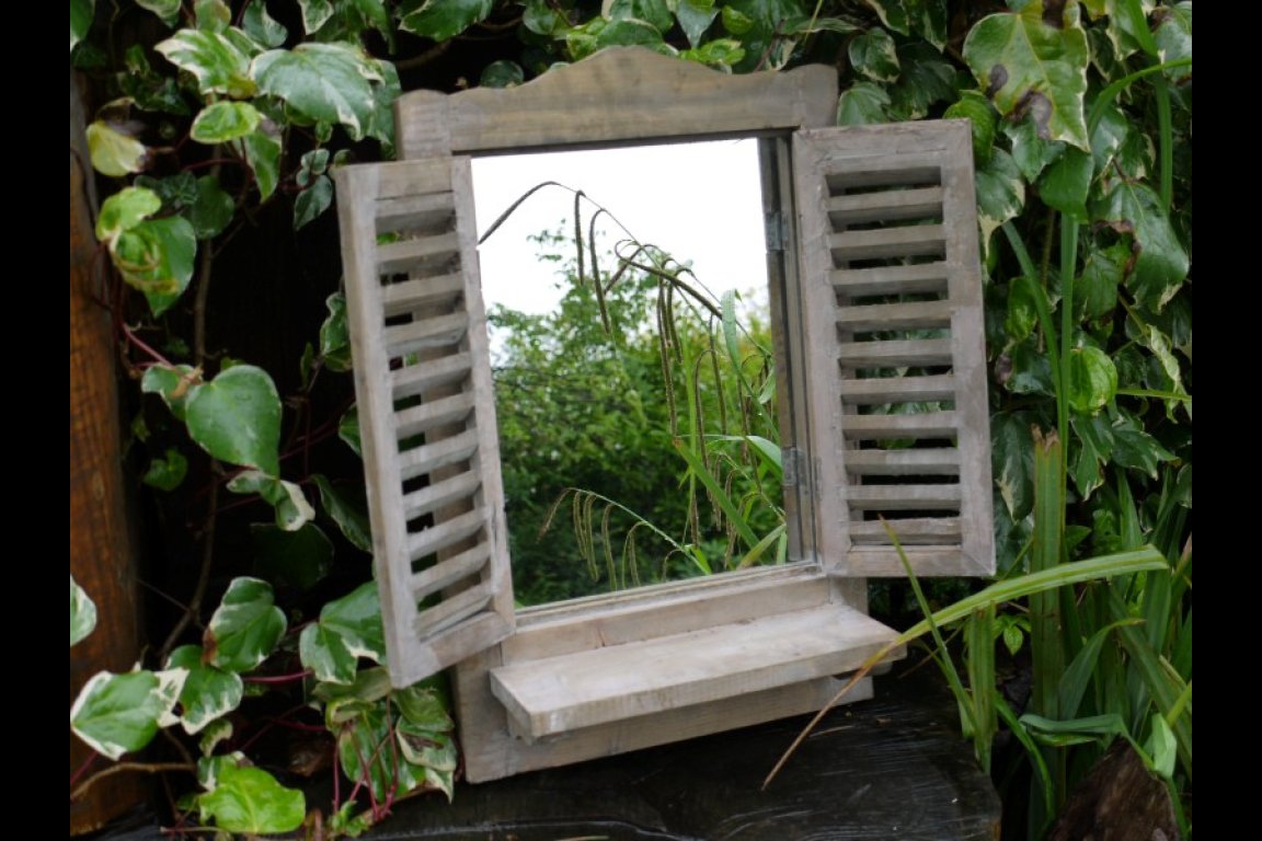 Shutter Mirror With Shelf