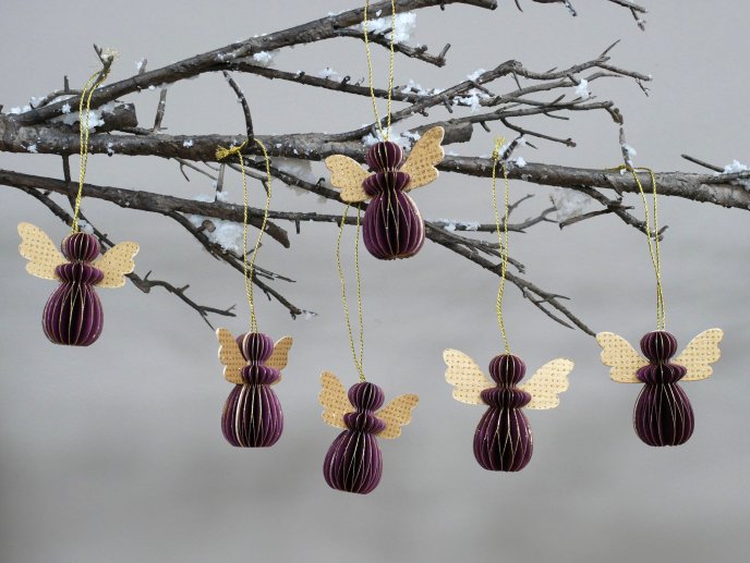 Set Of 6 Angels - Purple