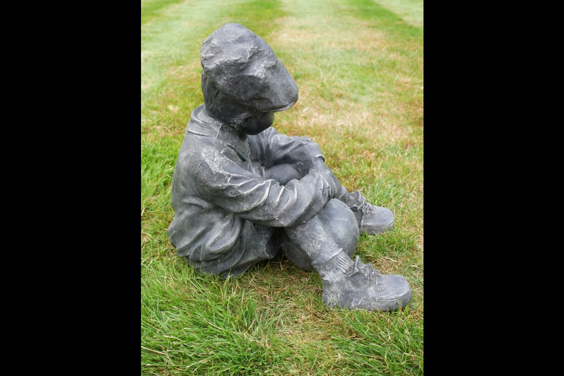 Boy Sat With Football