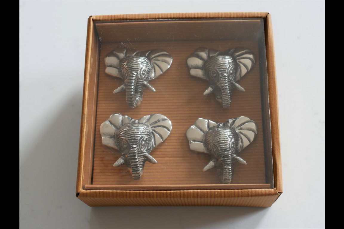 Set Of 4 Elephant Napkin Rings