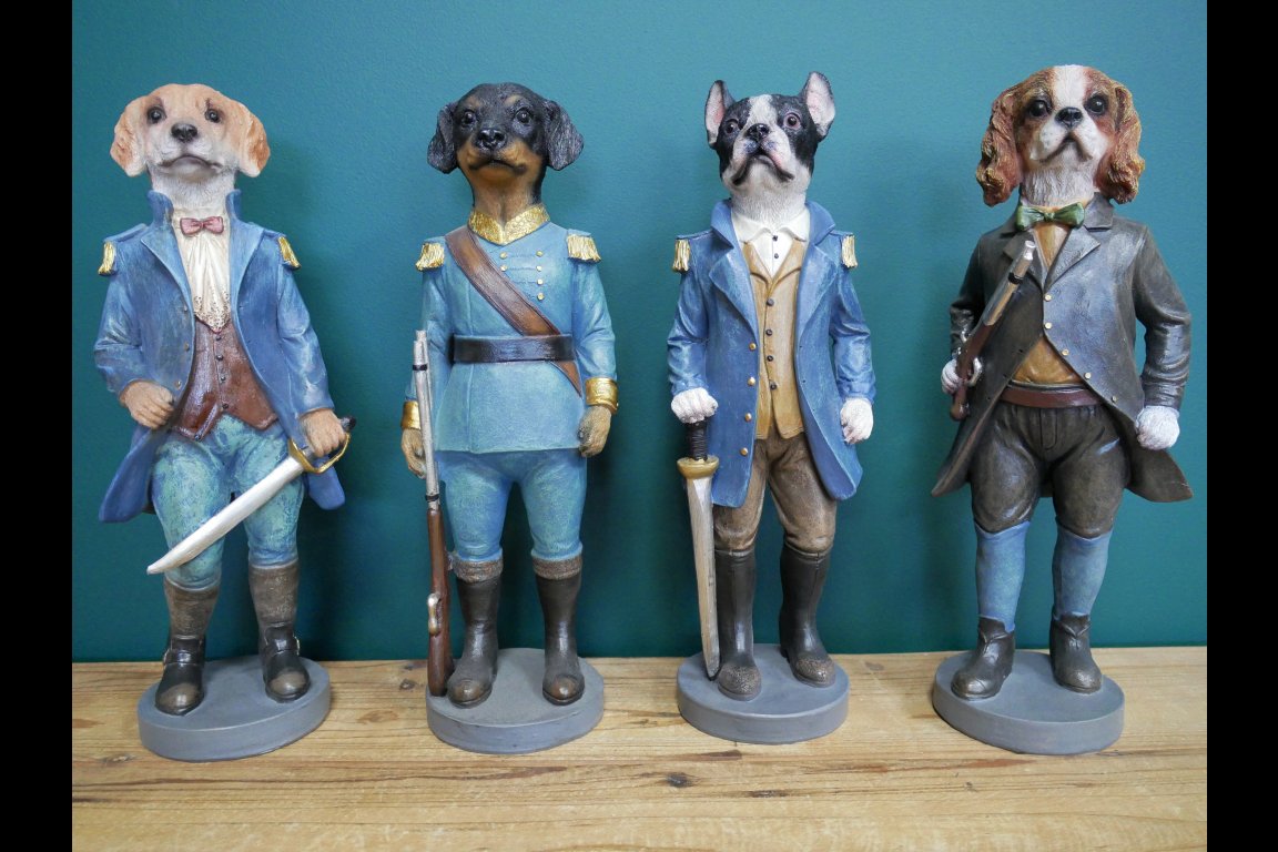 Set Of 4 Military Dogs