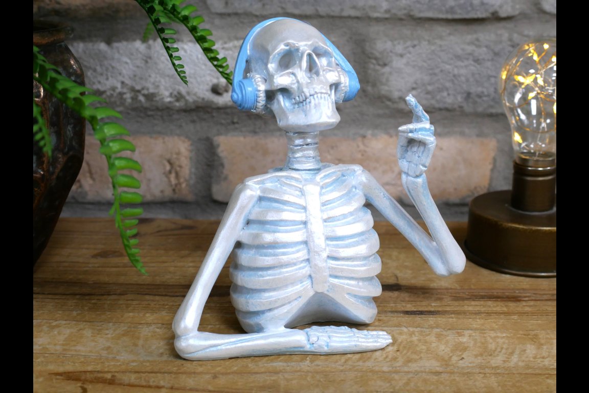 Skeleton With Headphones - (Blue)