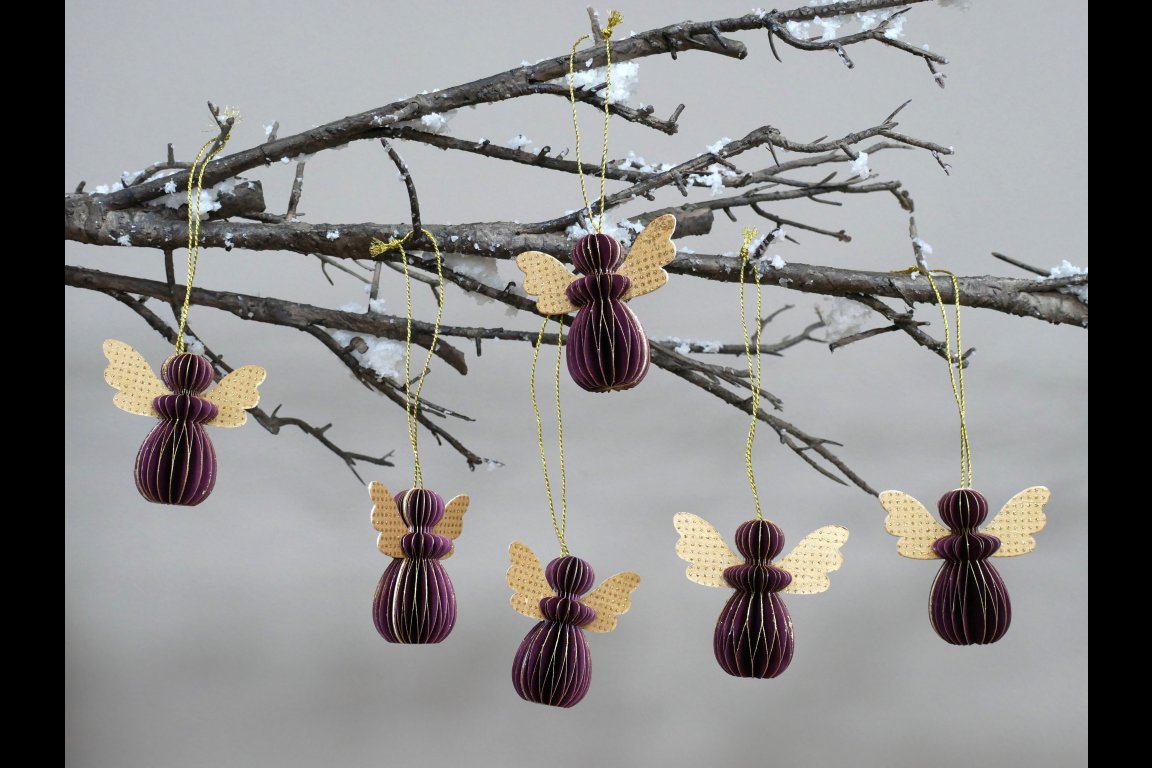 Set Of 6 Angels - Purple