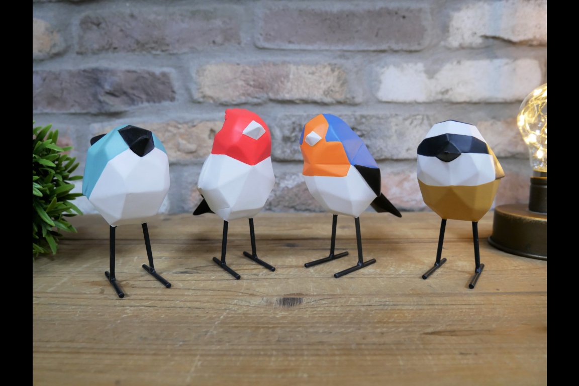 Set Of 4 Geometric Birds