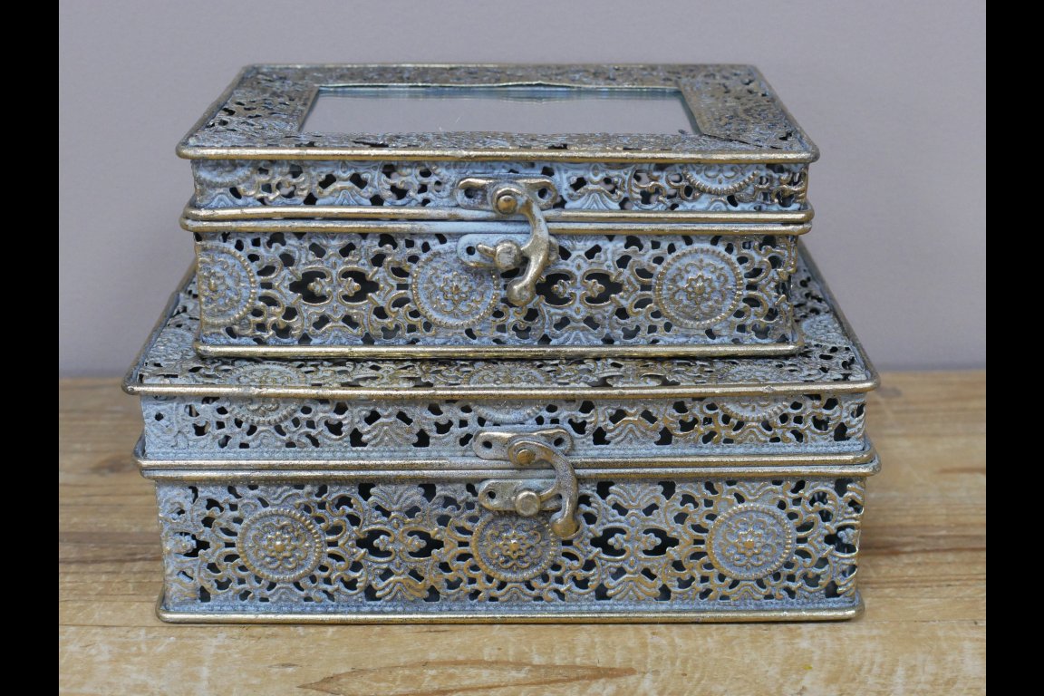 Set Of 2 Mirrored Boxes