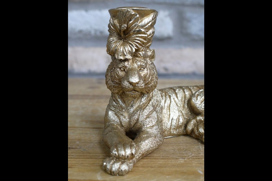 Laying Tiger Candle Holder
