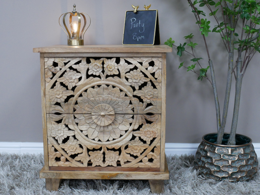 Carved Bedside