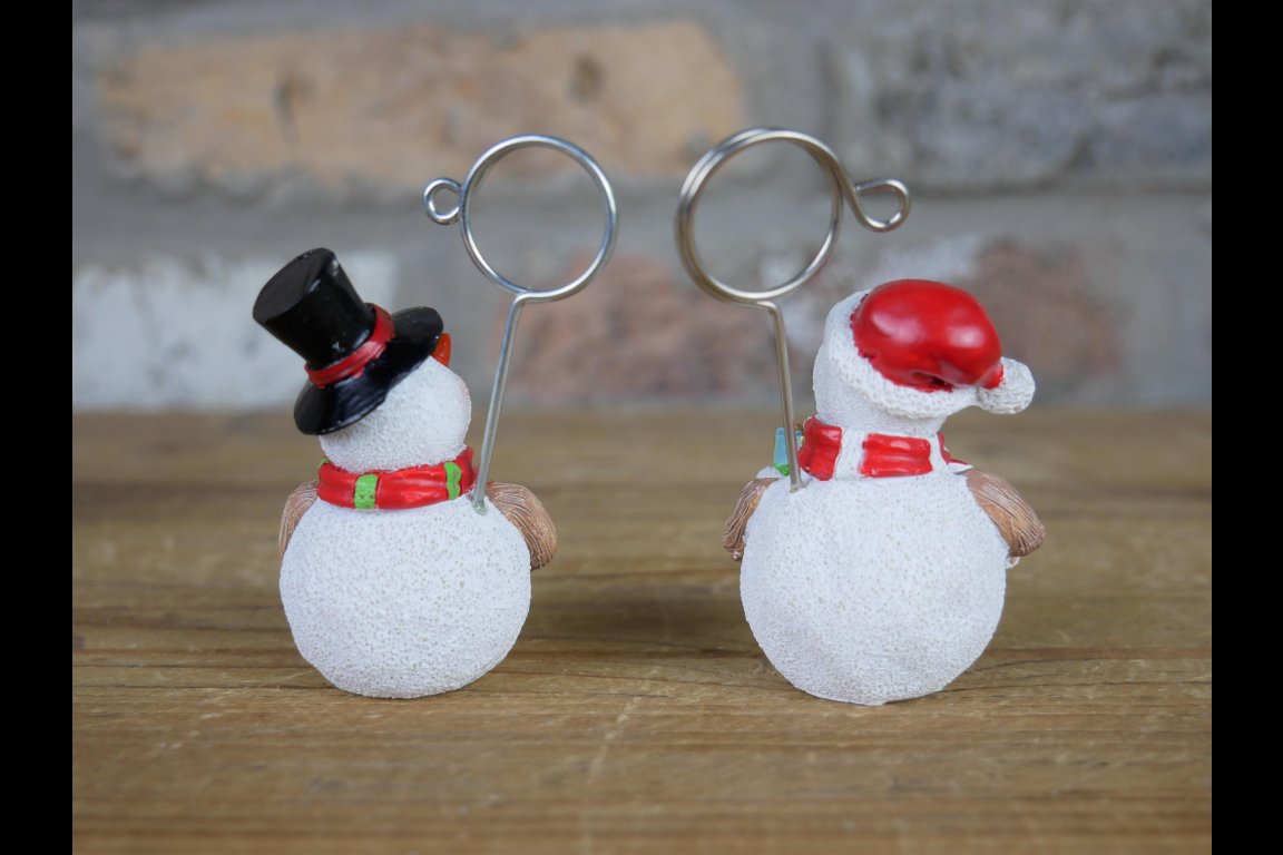 Set Of 4 Snowman Name Card Holders