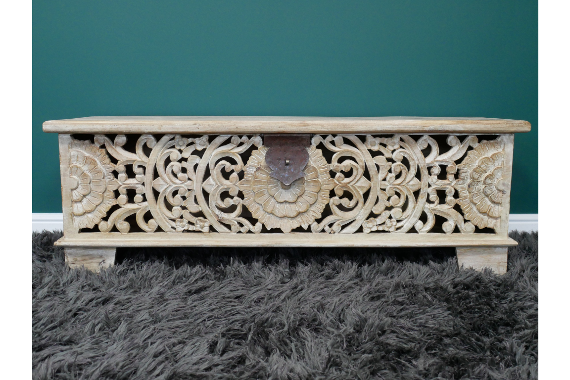 Carved Storage Bench