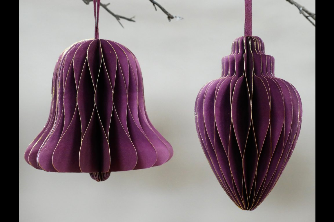Set Of 4 Decorations (15cm) - Purple