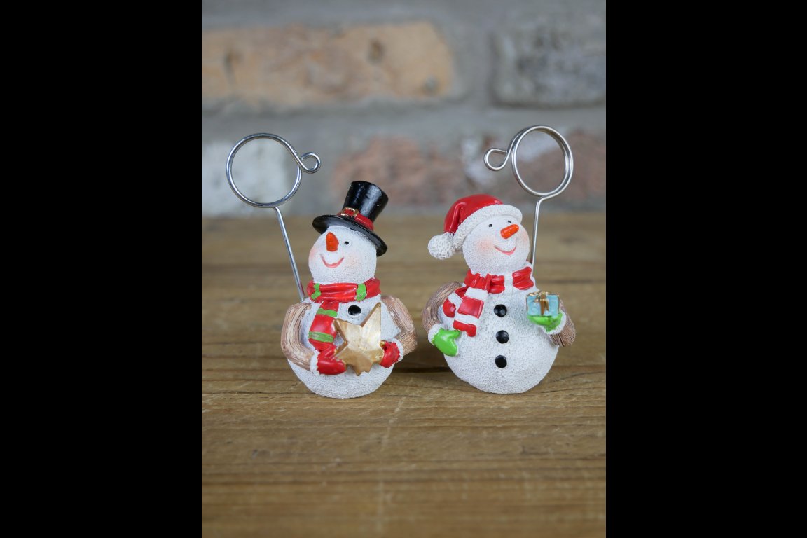 Set Of 4 Snowman Name Card Holders