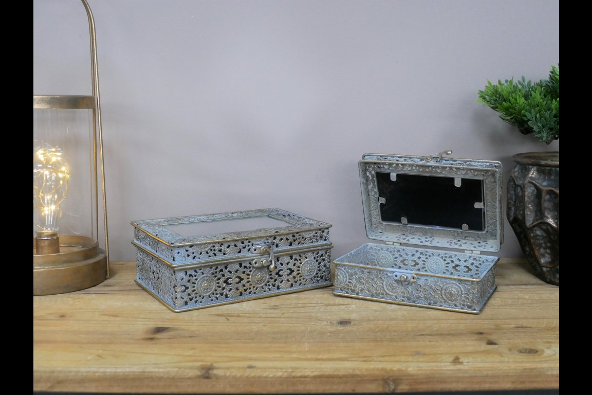 Set Of 2 Mirrored Boxes