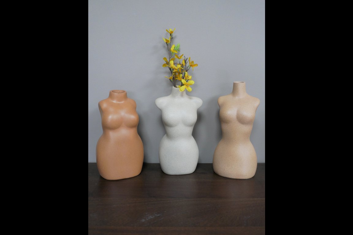 Set Of 3 Body Vases