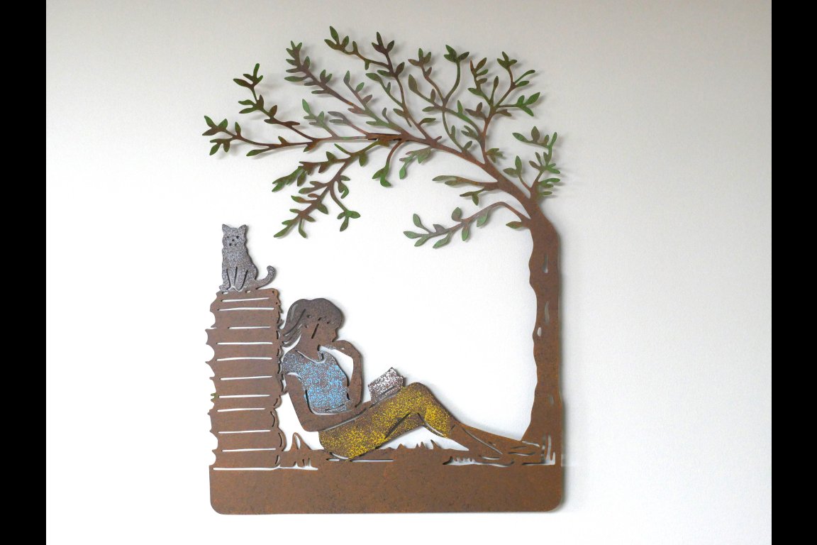 Girl Reading Wall Decoration