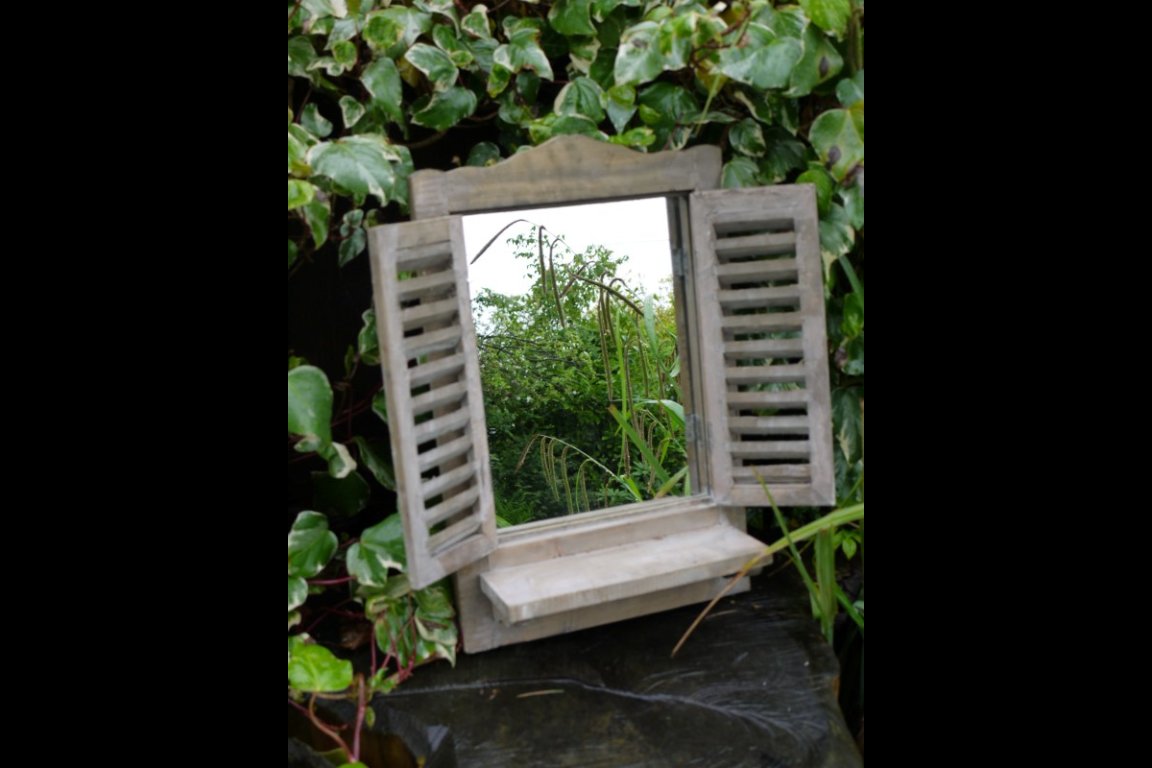 Shutter Mirror With Shelf