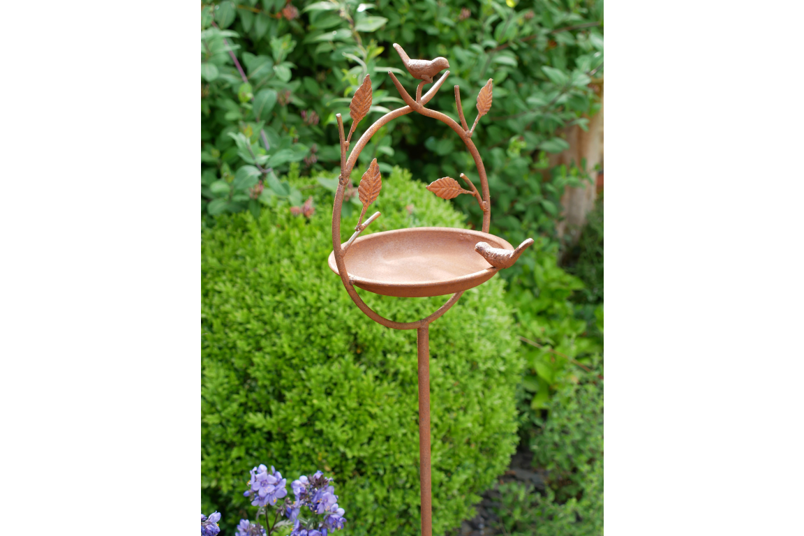 Rusty Bird Feeder Stake
