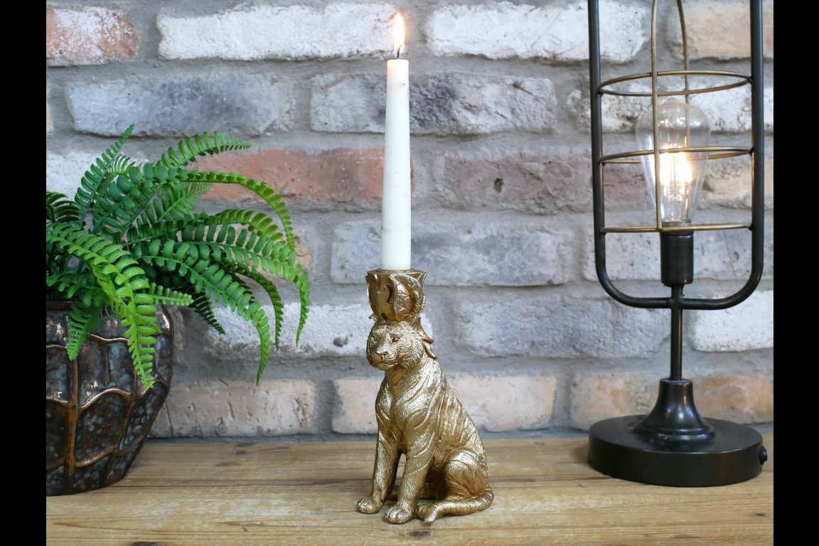 Sitting Tiger Candle Holder
