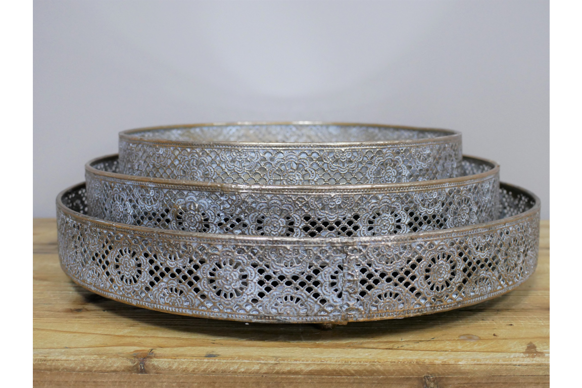 Set Of 3 Mirrored Trays