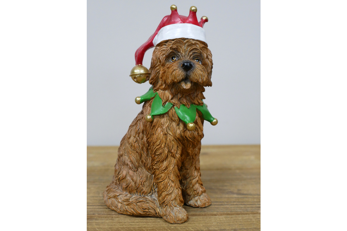 Dog With Christmas Hat
