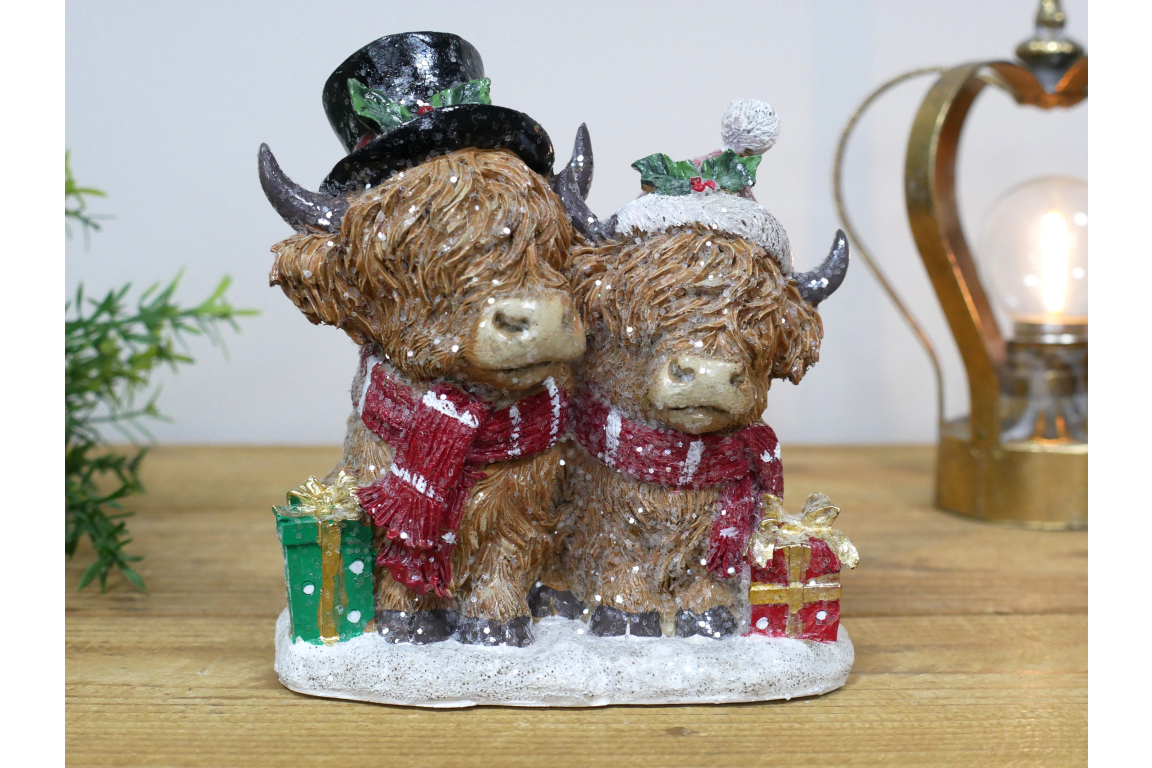 Festive Highland Cows