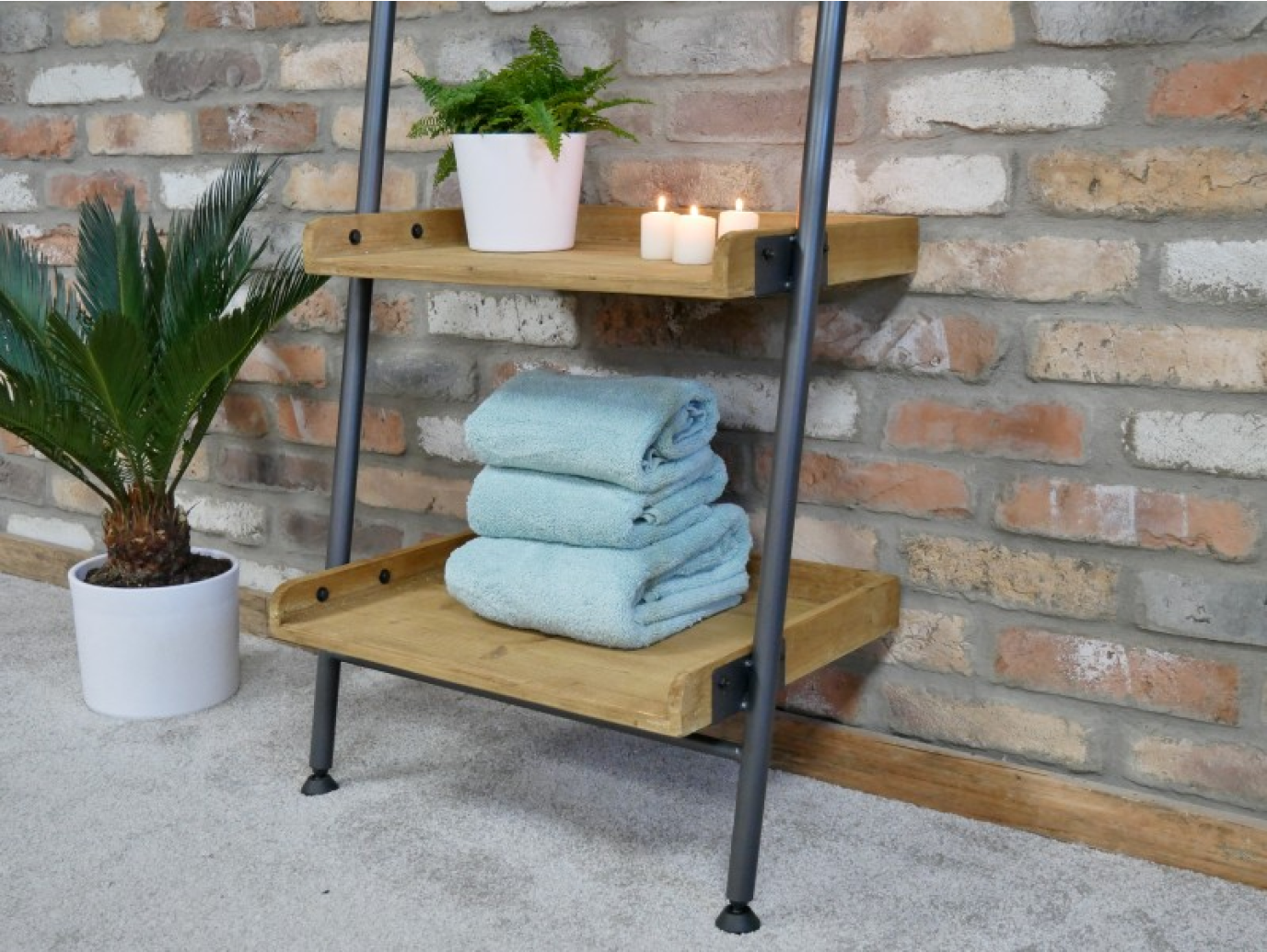 Industrial Shelves & Mirror