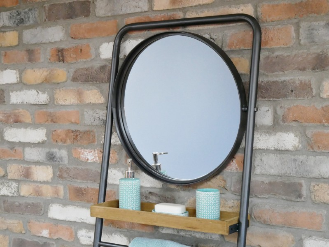 Industrial Shelves & Mirror