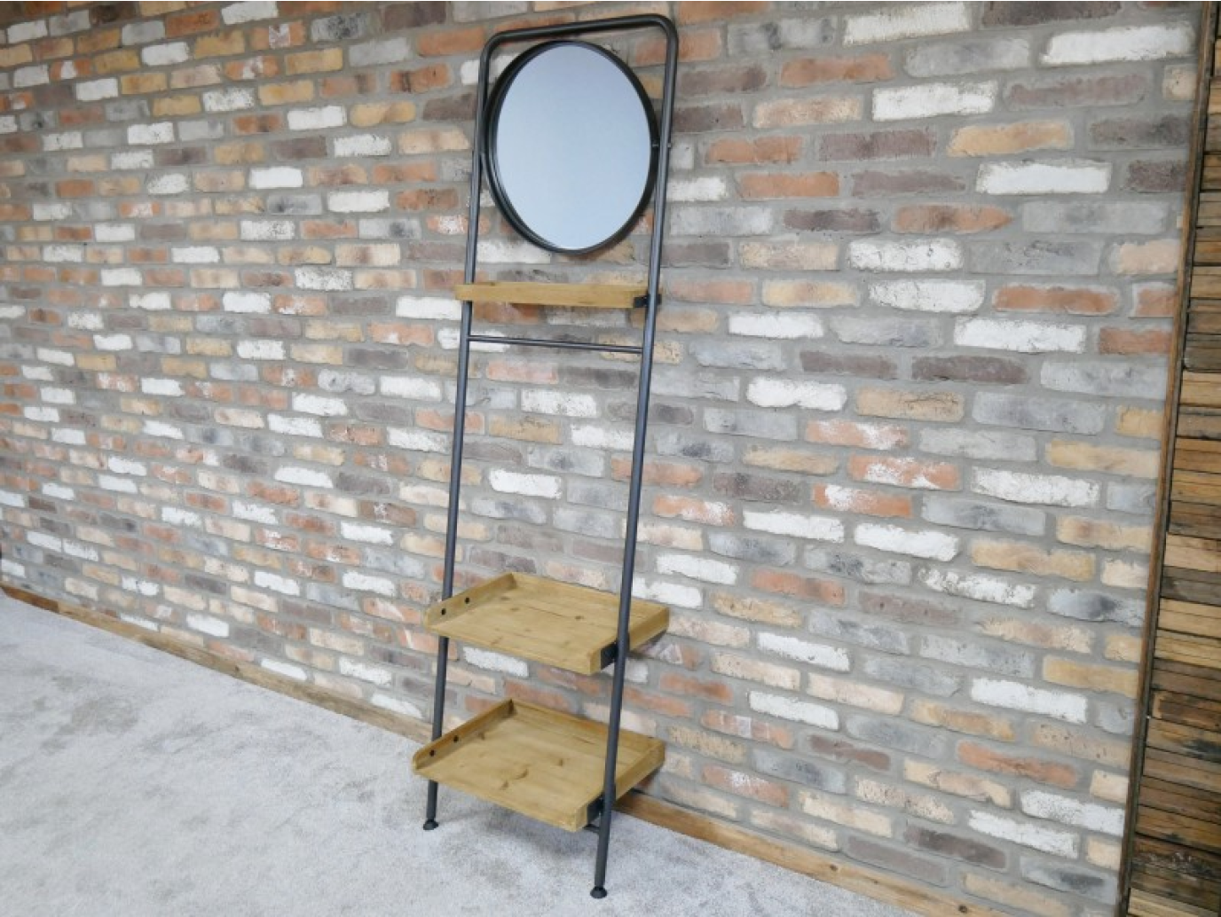 Industrial Shelves & Mirror