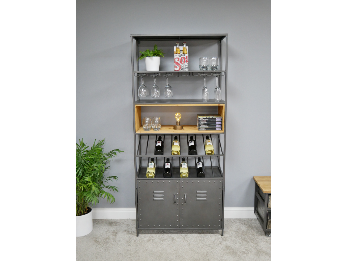 Retro Industrial Wine Cabinet