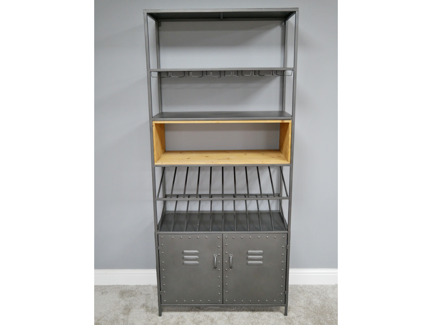 Retro Industrial Wine Cabinet