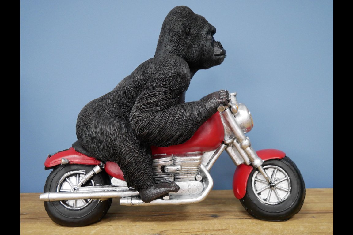 Gorilla On Motorbike With Light