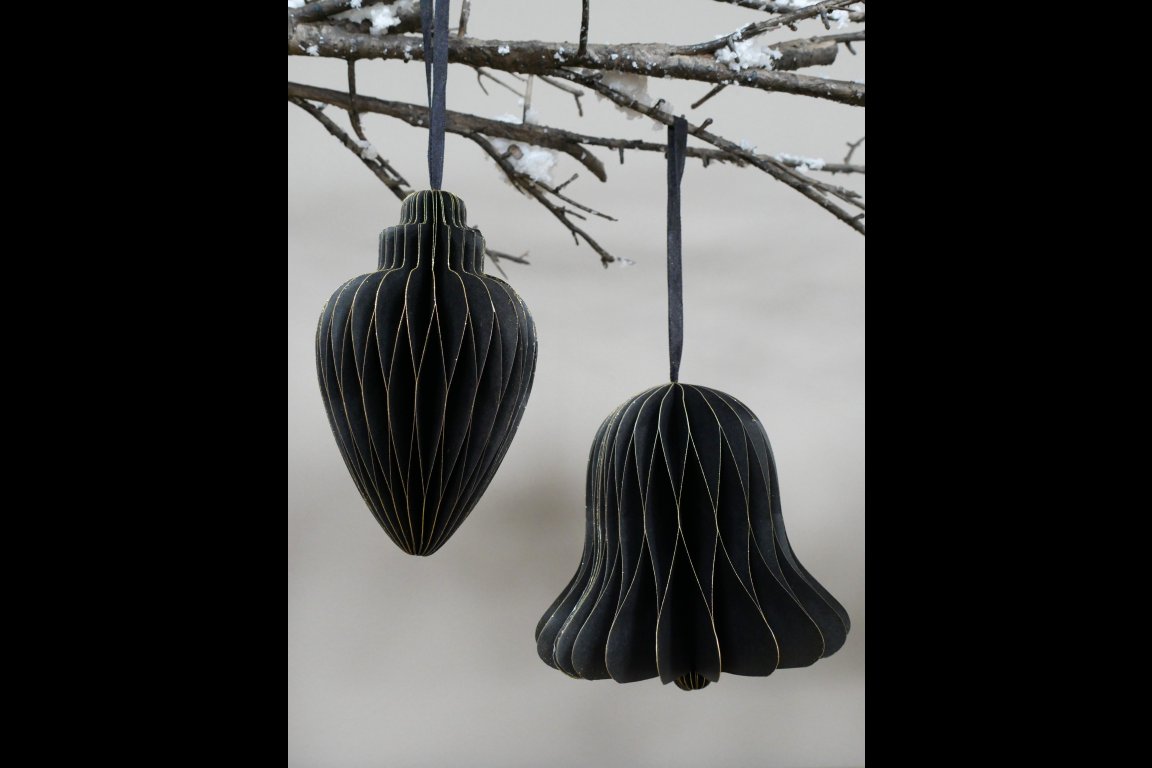 Set Of 4 Decorations (15cm) - Black