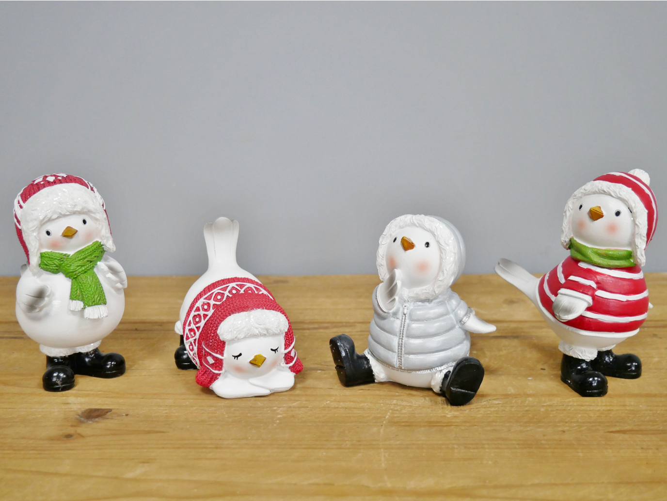 Set Of 4 Christmas Birds