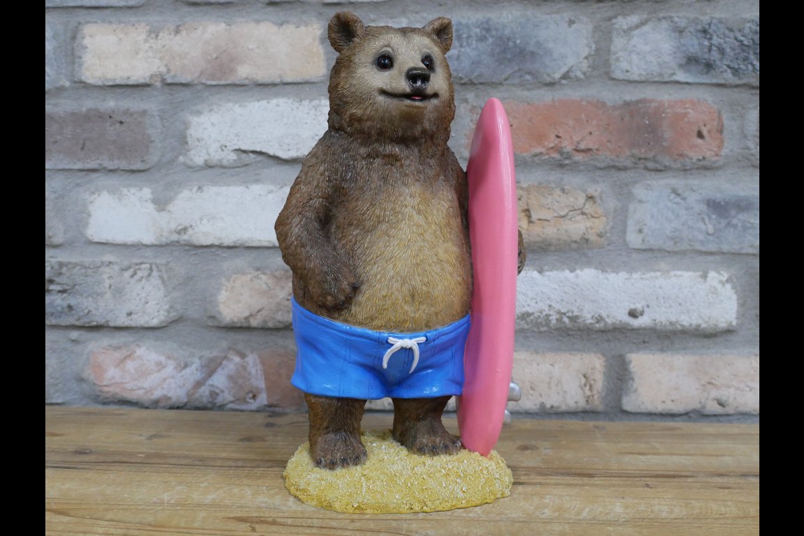 Bear With Surfboard