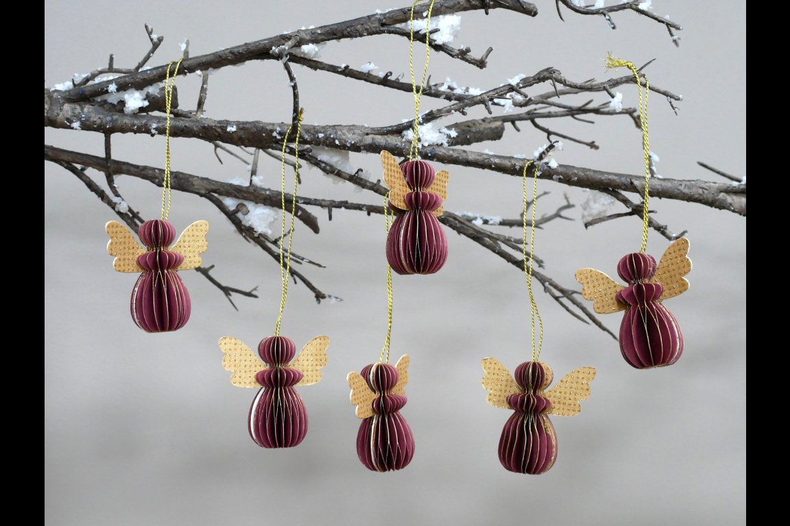Set Of 6 Angels - Red