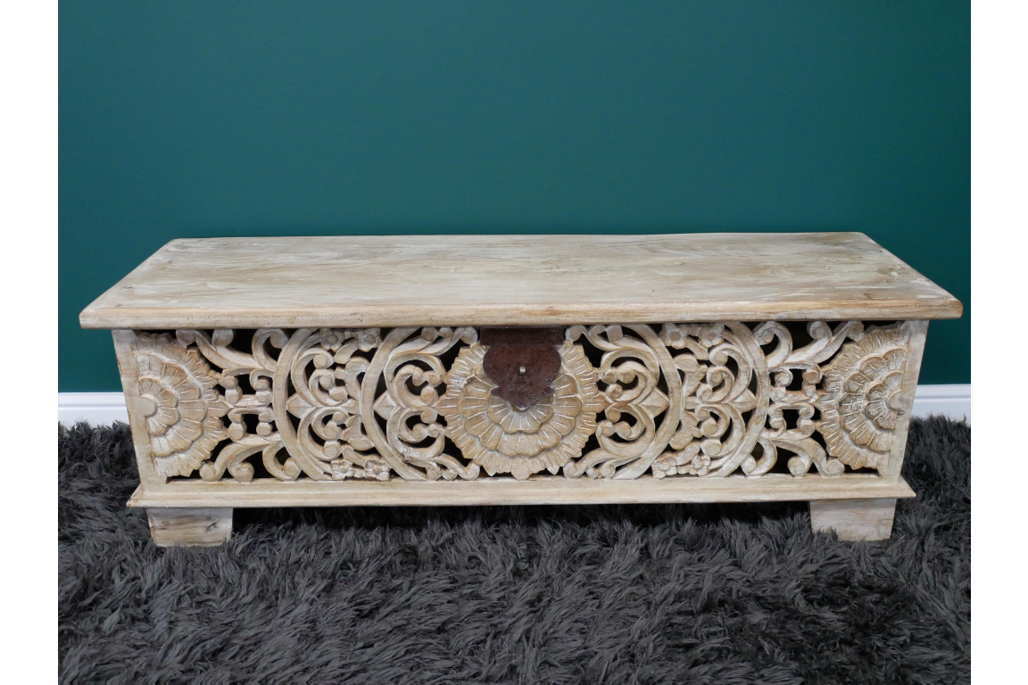 Carved Storage Bench